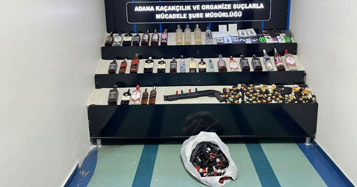 Adana’da kaçak 30 şişe içki ve 445 litre etil alkol ele geçirildi